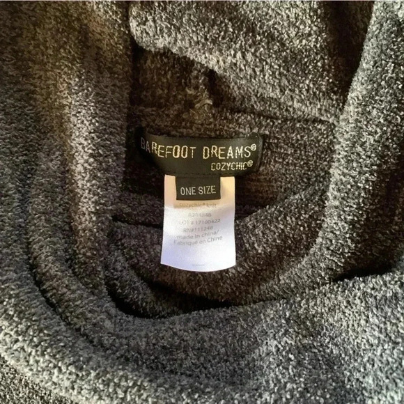 Barefoot Dreams Cozychic Lounge Pullover Knit OS Oversized Dark Grey 800 Loose - Picture 4 of 6